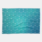 Blaues aquamarines DNA-Muster Geschirrtuch (Horizontal)