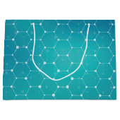 Blaues aquamarines DNA-Muster Große Geschenktüte (Vorderseite)