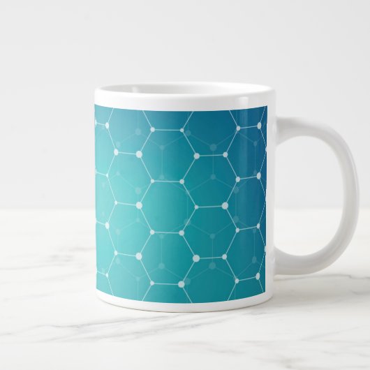 Blaues Aquamarines DNA-Muster Jumbo-Tasse (Rechts)