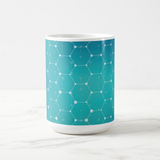 Blaues aquamarines DNA-Muster Kaffeetasse (Mittel)