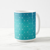 Blaues aquamarines DNA-Muster Kaffeetasse (VorderseiteRechts)