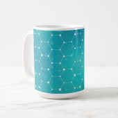 Blaues aquamarines DNA-Muster Kaffeetasse (Vorderseite Links)