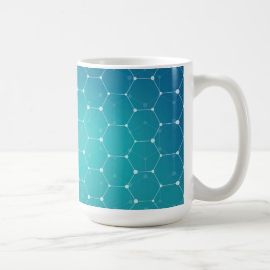 Blaues aquamarines DNA-Muster Kaffeetasse (Rechts)