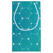 Blaues aquamarines DNA-Muster Kleine Geschenktüte (Rückseite)