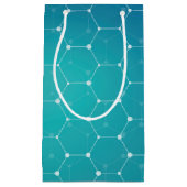 Blaues aquamarines DNA-Muster Kleine Geschenktüte (Vorderseite)