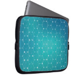 Blaues aquamarines DNA-Muster Laptopschutzhülle (Vorne Rechts)