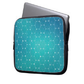 Blaues aquamarines DNA-Muster Laptopschutzhülle (Vorderseite Links)