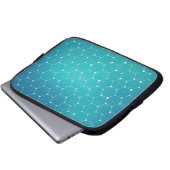 Blaues aquamarines DNA-Muster Laptopschutzhülle (Vorne Knopf)