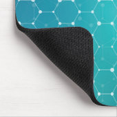 Blaues aquamarines DNA-Muster Mousepad (Ecke)