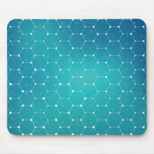 Blaues aquamarines DNA-Muster Mousepad (Vorne)