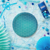 Blaues aquamarines DNA-Muster Pappteller (Party)