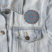 Blaues Aquamarines Leaf Floral Mandala Boho Button (Beispiel)