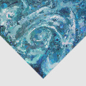 Blaues Aquamarines Meer Abstraktion Schlag Seidenpapier (Ausschnitt)