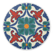 Blaues Aquamarines Rotes Orange Portugiesisches Az Keramikknauf (Vorderseite)