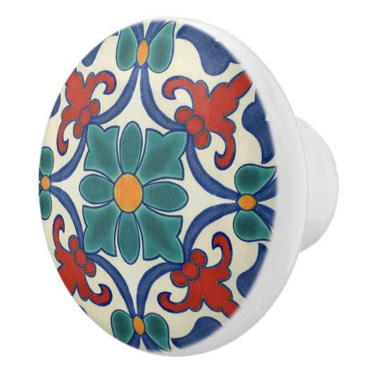 Blaues Aquamarines Rotes Orange Portugiesisches Az Keramikknauf (Rechts)