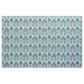 Blaues Aquamarines Rotes Orientales Blumenmuster Stoff (Yard (91,4 cm))