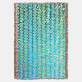 Blaues, Aquamarines Sparkasselmeer-Meerjungwalben- Decke (Vorderseite Vertikal)