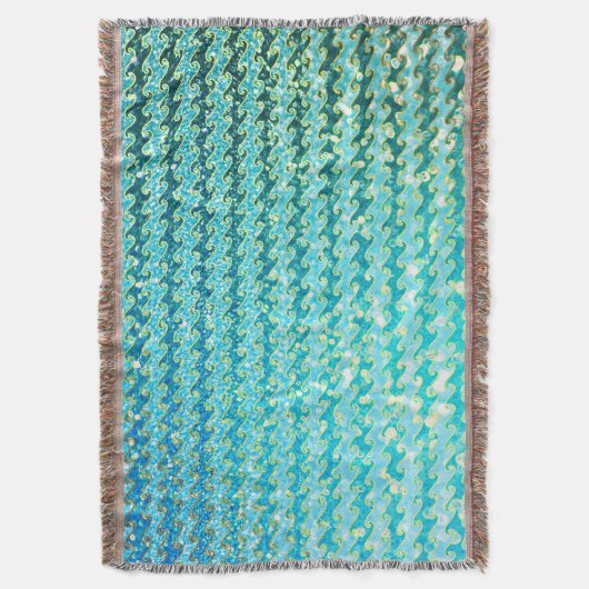 Blaues, Aquamarines Sparkasselmeer-Meerjungwalben- Decke (Vorderseite Vertikal)