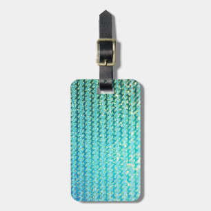 Blaues, Aquamarines Sparkasselmeer-Meerjungwalben- Gepäckanhänger