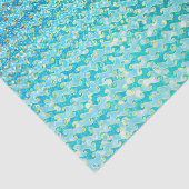 Blaues, Aquamarines Sparkasselmeer-Meerjungwalben- Seidenpapier (Ausschnitt)