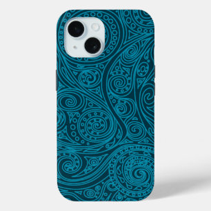 Blaues Aquamarines Spiralmuster Case-Mate iPhone Hülle
