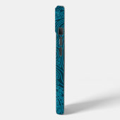 Blaues Aquamarines Spiralmuster Case-Mate iPhone Hülle (Rückseite / Links)