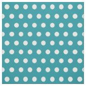 Blaues/aquamarines u. weißes Polkapunktgewebe des Stoff (Muster)