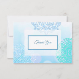 Blaues, Aquamarines und weißes Mandala Vielen Dank Dankeskarte