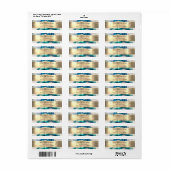 Blaues aquamarines Wasserfarben- und Goldadressen- (Vorne)