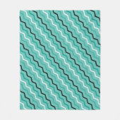 Blaues Aquamarines ZigZag Diagonal Stripe Geometry Fleecedecke (Vorderseite)