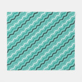 Blaues Aquamarines ZigZag Diagonal Stripe Geometry Fleecedecke (Vorderseite (Horizontal))