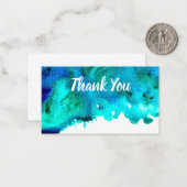 Blaues Aquarell abstraktes Ozeandesign Mitteilungskarte (Vorderseite/Rückseite Beispiel)