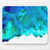 Blaues Aquarell abstraktes Ozeandesign Mousepad (Vorne)