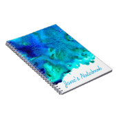 Blaues Aquarell abstraktes Ozeandesign Notizblock (Rechte Seite)