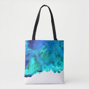 Blaues Aquarell abstraktes Ozeandesign Tasche