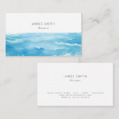 Blaues Aquarell abstraktes Visitenkartendesign Visitenkarte (Vorne/Hinten)