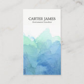 Blaues Aquarell bewegt Visitenkarte wellenartig (Vorderseite)