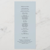 Blaues Aquarell Blumenanker Nautische Hochzeit Programm (Rückseite)