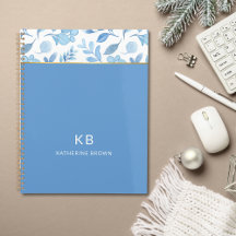 Blaues Aquarell-Blumenmuster Stylisch
