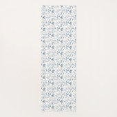 Blaues Aquarell-Botanik-Mustername Yogamatte (Rückseite)