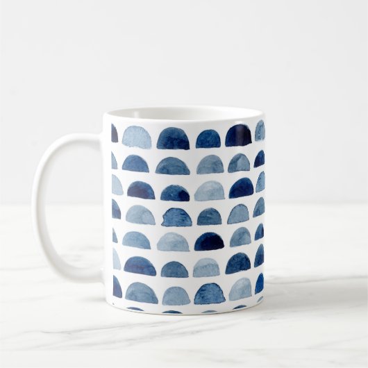 Blaues Aquarell-Design Klassische Tee-Tasse Kaffeetasse (Links)