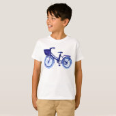 Blaues Aquarell-Fahrrad T-Shirt (Vorne ganz)