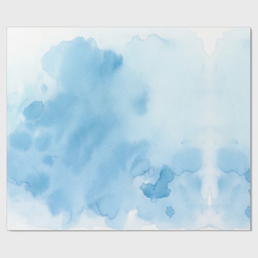 Blaues Aquarell Geschenkpapier (Flach)