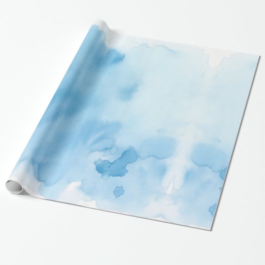 Blaues Aquarell Geschenkpapier (Ungerollt)