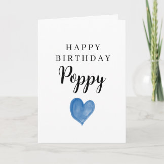 Blaues Aquarell-Herz Alles Gute zum Geburtstag Pop Karte