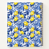 Blaues Aquarell-Limonen-Muster-Monogramm-Name Notizblock (Rückseite)