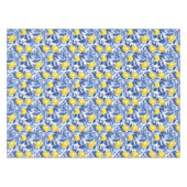 Blaues Aquarell-Limonenmuster Tischdecke (Vorderseite (Horizontal))