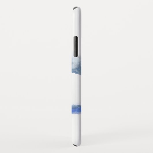 Blaues Aquarell Ombre Marmormonogramm Case-Mate iPhone Hülle (Hinten/Rechts)