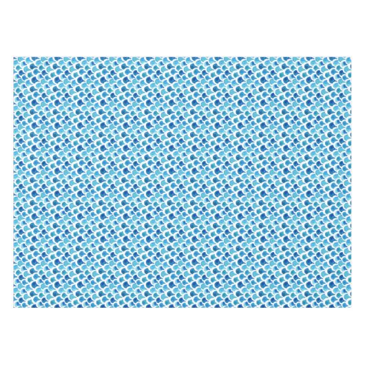 Blaues Aquarell-Skala-Muster Tischdecke (Vorderseite (Horizontal))