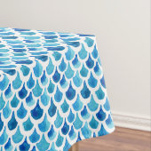 Blaues Aquarell-Skala-Muster Tischdecke (Beispiel)
